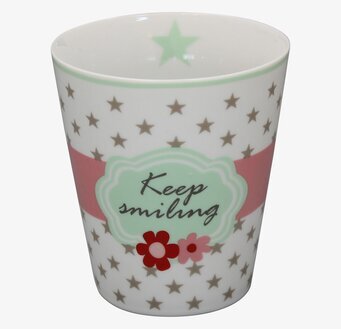 Happy Mugs - Keep Smiling från Krasilnikoff på vit bakgrund