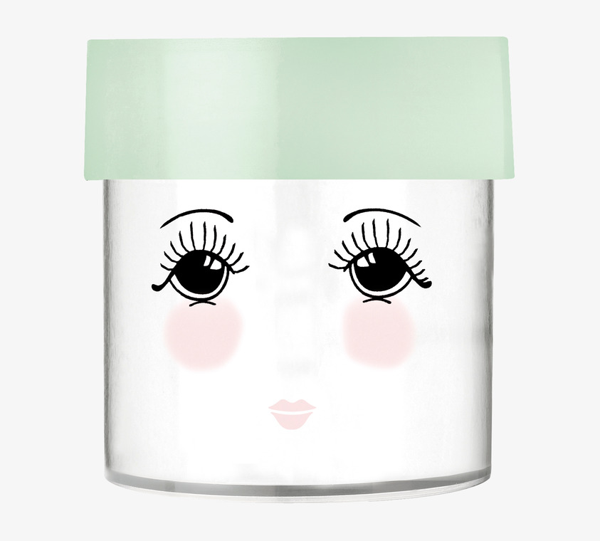 Förvaringsburk Open Eyes från Miss Etoile i glas med ansikte