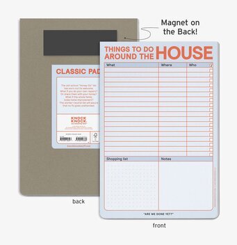Things To Do Around the House (Med Magnet) Knock Skrivböcker och block Anteckningsblock Note Pad Dagböcker