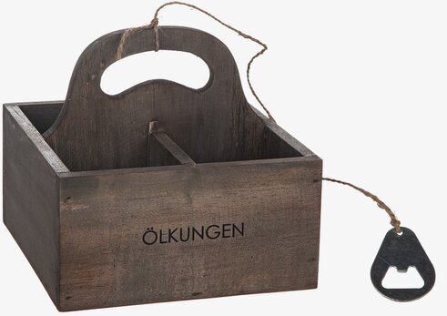 Trälåda Ölkungen Grå från Different Design för ölflaskor