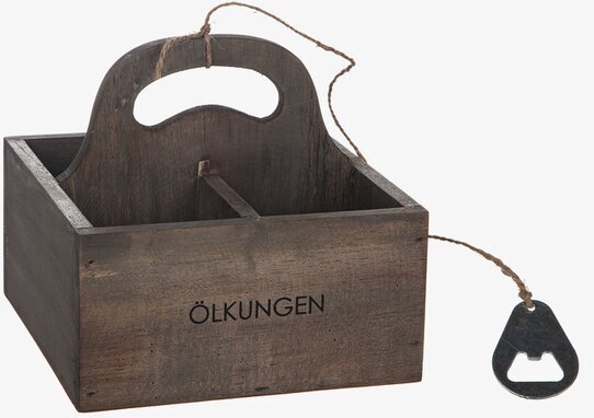 Trälåda Ölkungen Grå från Different Design för ölflaskor