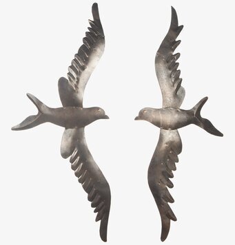Fågel Vägg Plåt från Different Design: två metallfåglar