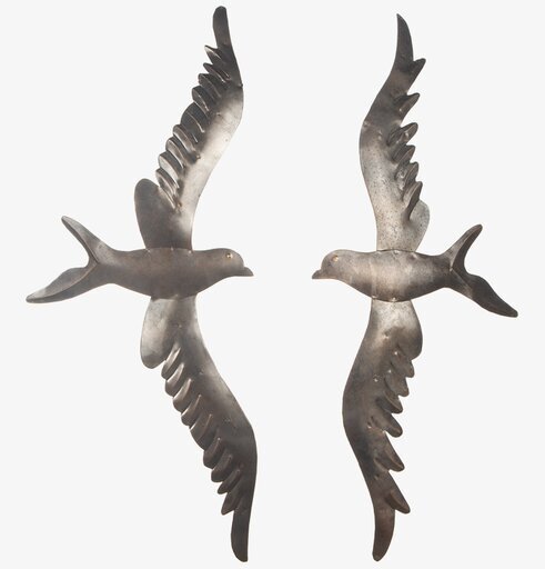 Fågel Vägg Plåt från Different Design: två metallfåglar