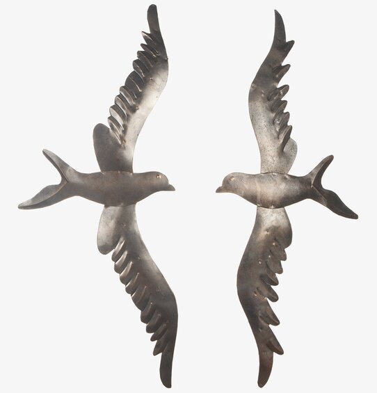 Fågel Vägg Plåt från Different Design: två metallfåglar
