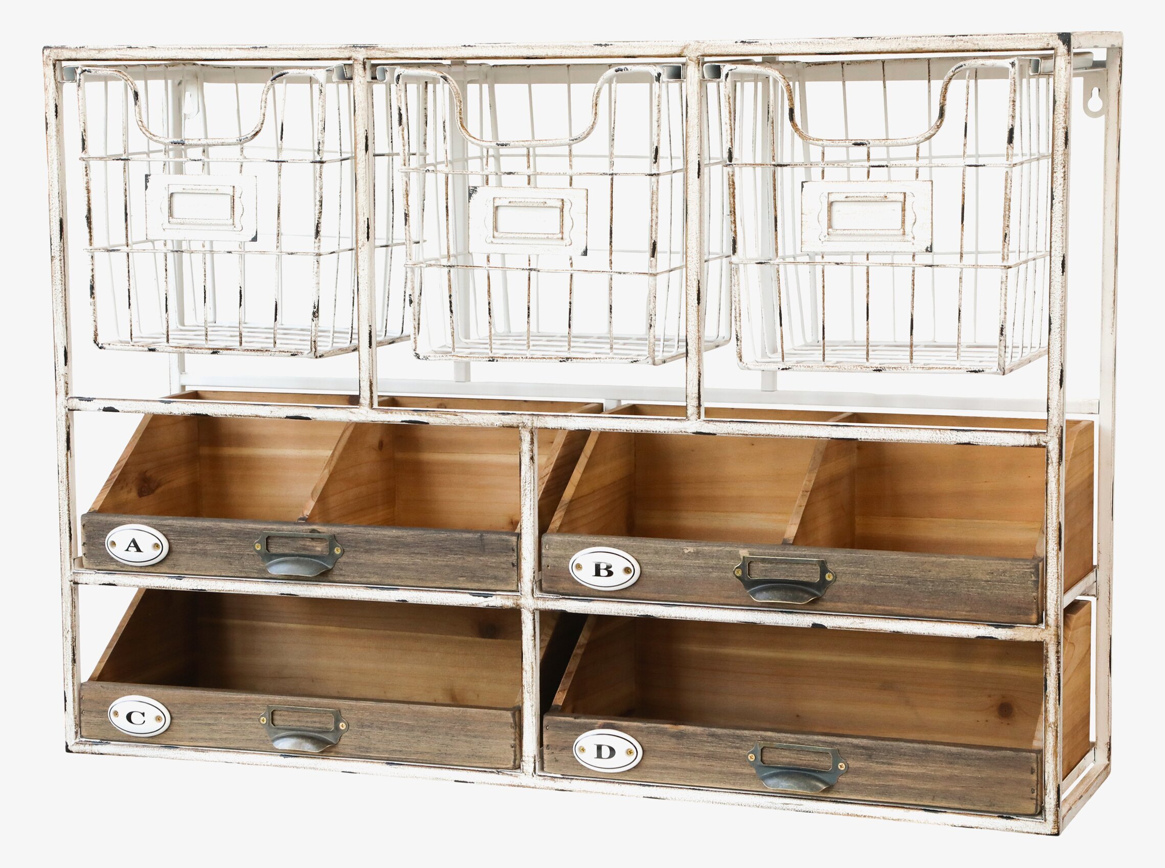 Vägghylla Med Lådor Antique Creme från Chic Antique