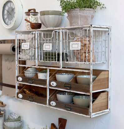 Vägghylla Med Lådor Antique Creme från Chic Antique