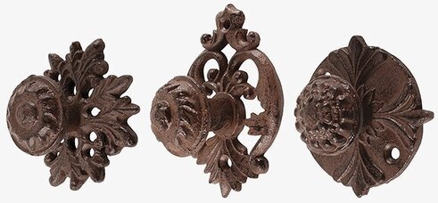 Tre varianter av Dörrknopp Järn från Gardenlife i närbild