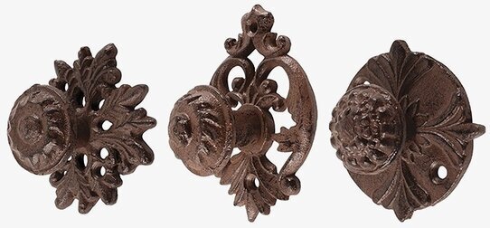 Tre varianter av Dörrknopp Järn från Gardenlife i närbild