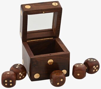 Club Room Dice Box från Miljögården med trä och mässing