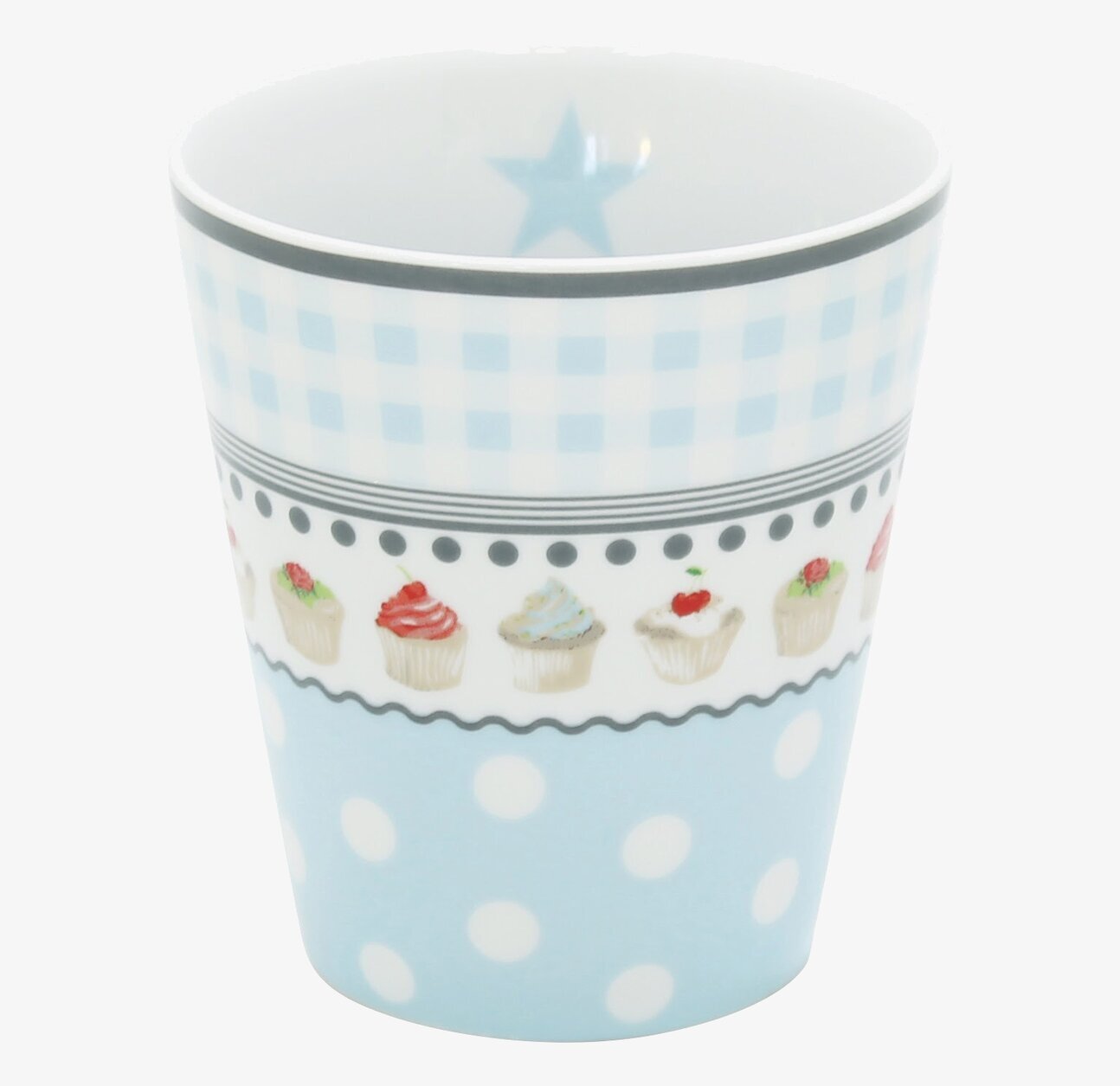 Happy Mugs - Blue Muffin från Krasilnikoff med muffinsmönster