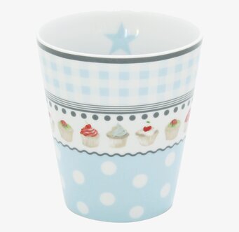 Happy Mugs - Blue Muffin från Krasilnikoff med muffinsmönster