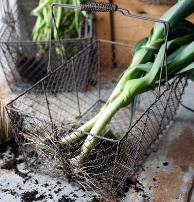 Nätkorg Med Handtag Antikbrun från Västanvinden med grönsaker