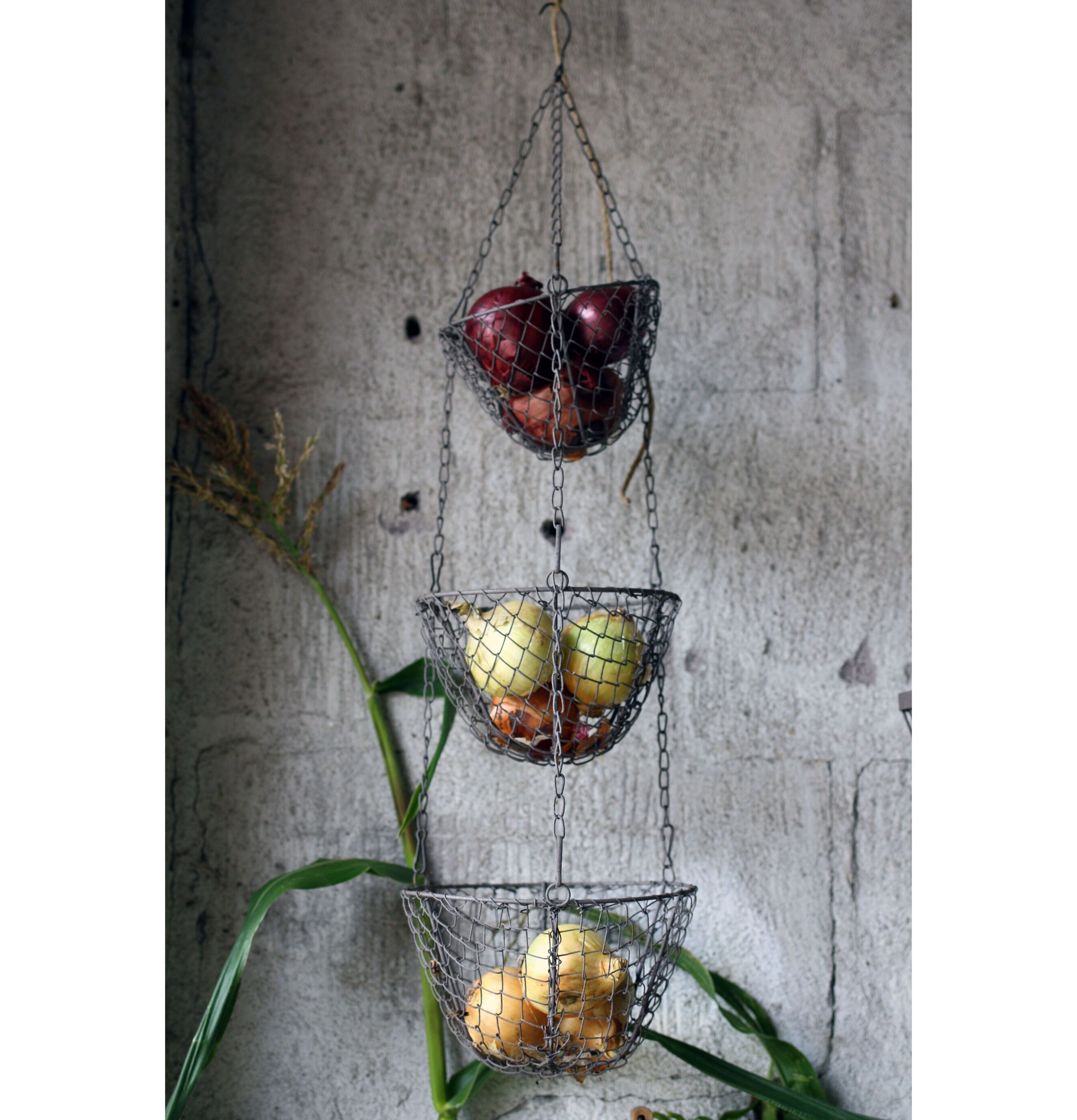 Ampel Nät Antikbrun från Västanvinden, hängande korgar