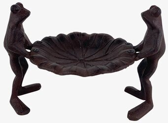 Fågelbad Grodor Antikbrun från Västanvinden i trädgården