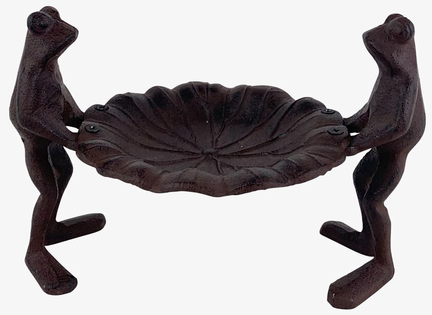 Fågelbad Grodor Antikbrun från Västanvinden i trädgården