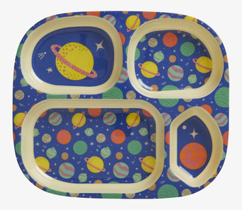 Barntallrik 4-Fack Galaxy Print från Rice på vit bakgrund