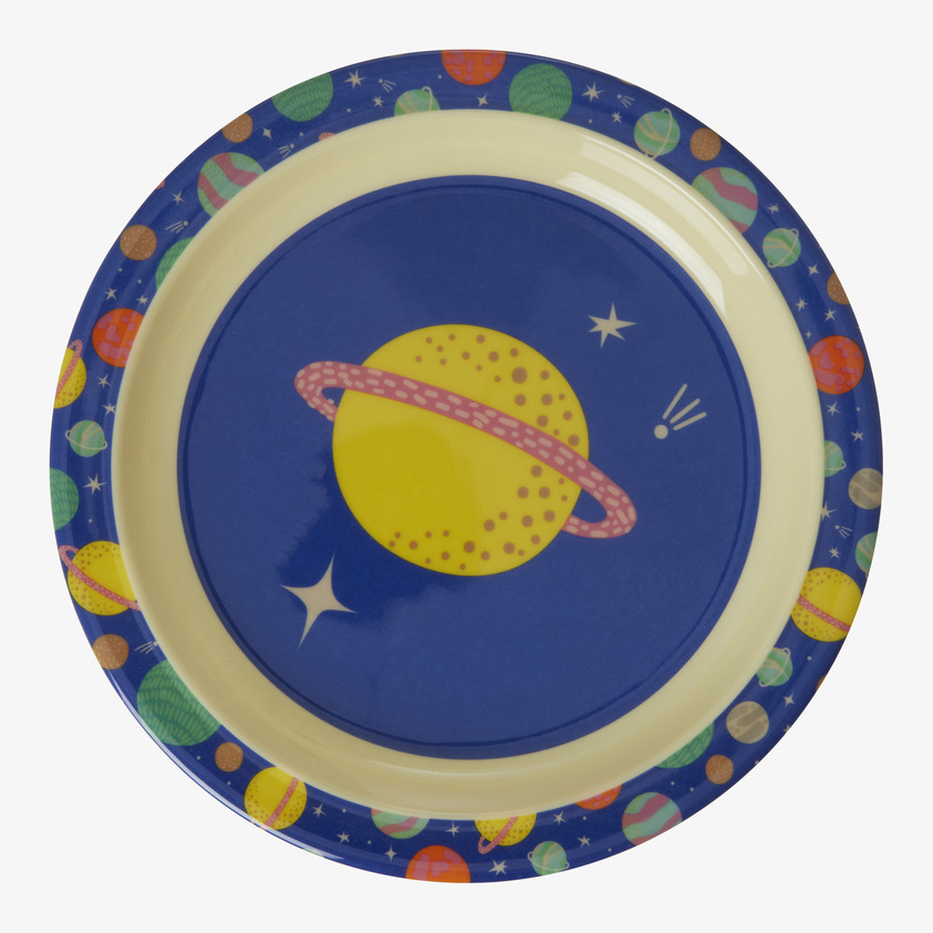 Barntallrik Galaxy Print från Rice med rymdtema och planeter