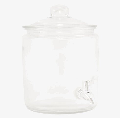 Glasburk M. Kran från Strömshaga i klart glas med kran