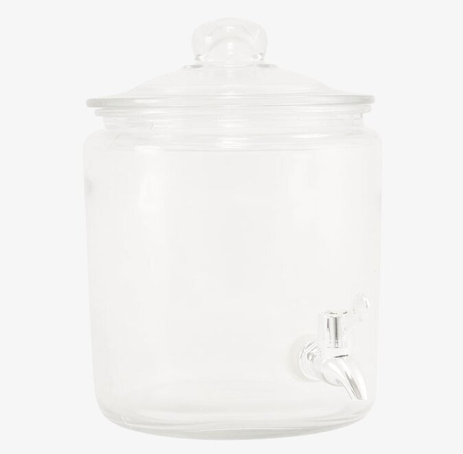 Glasburk M. Kran från Strömshaga i klart glas med kran