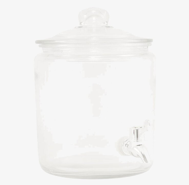 Glasburk M. Kran från Strömshaga i klart glas med kran