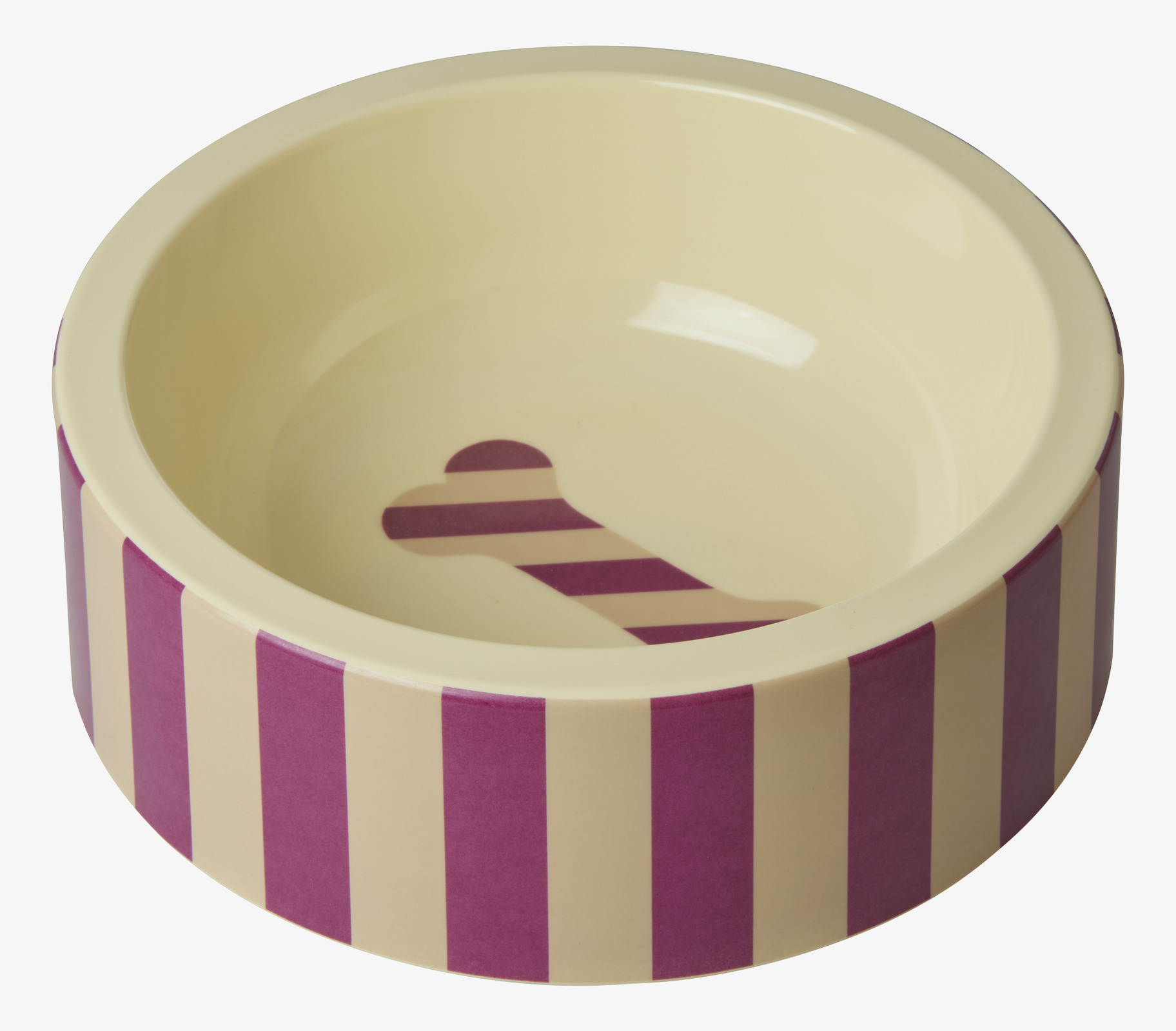 Hundskål Bone från Rice med lila och rosa ränder