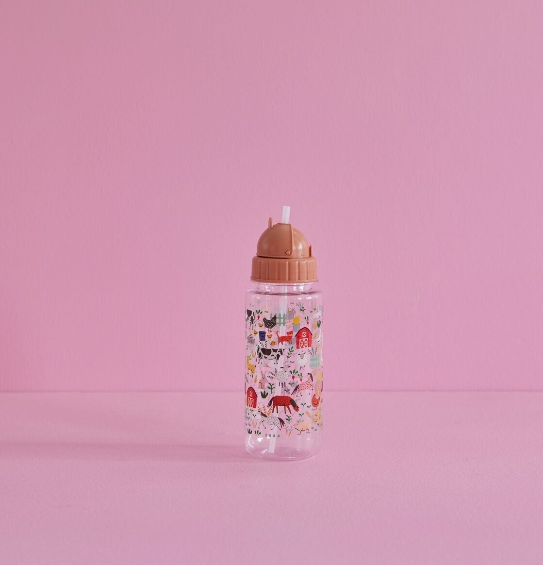 Dryckesflaska Farm Print från Rice med färgglada gårdsdjur