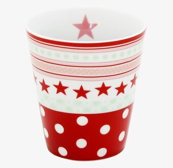 Happy Mugs - Red Star/Dot från Krasilnikoff på vit bakgrund