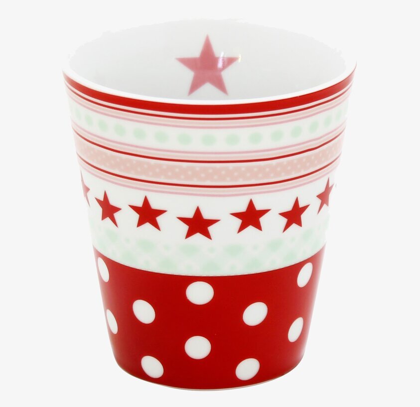 Happy Mugs - Red Star/Dot från Krasilnikoff på vit bakgrund