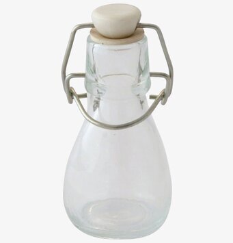 Glasflaska Liten från Strömshaga i klart glas med träkork