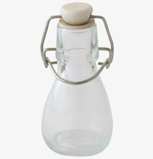 Glasflaska Liten från Strömshaga i klart glas med träkork