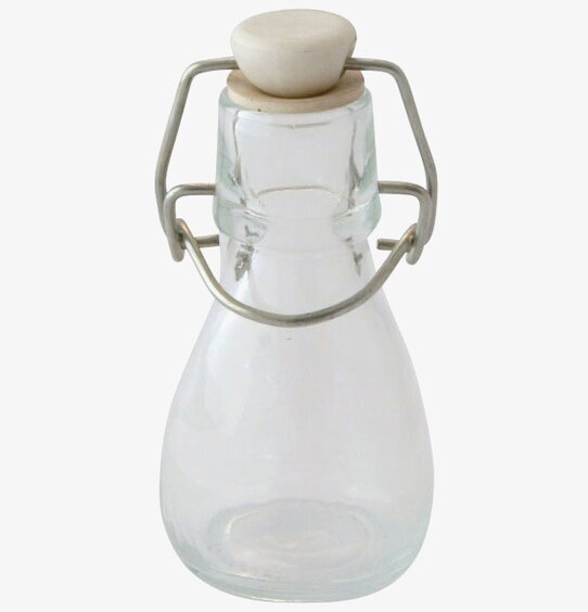 Glasflaska Liten från Strömshaga i klart glas med träkork