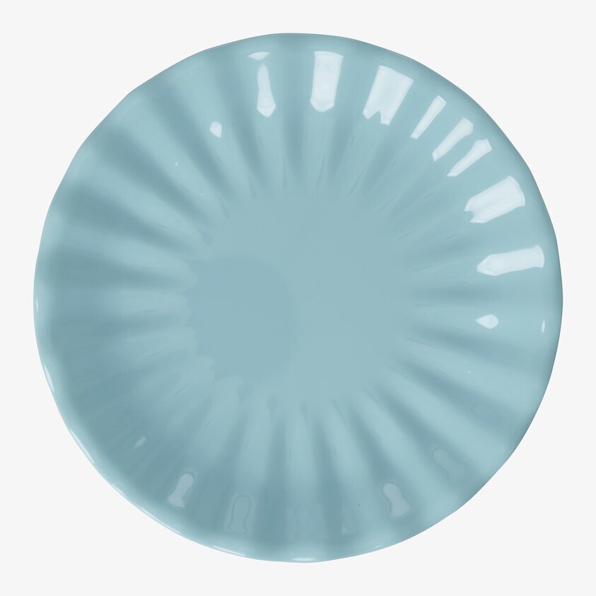 Assiett Melamin Mint från Rice i mintgrön nyans med räfflor