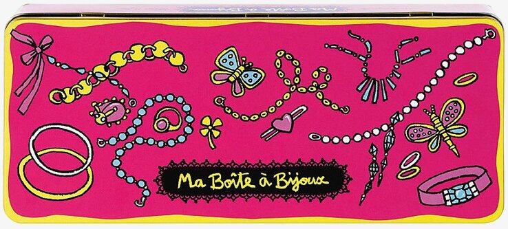 Plåtburk Bijouteri från Derriére la porte med färgglad design