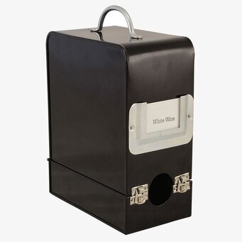 Vinbox Svart från Strömshaga med etikettficka och handtag