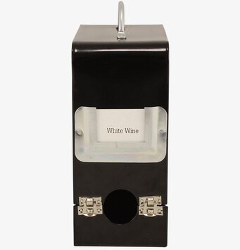 Vinbox Svart från Strömshaga med etikett White Wine