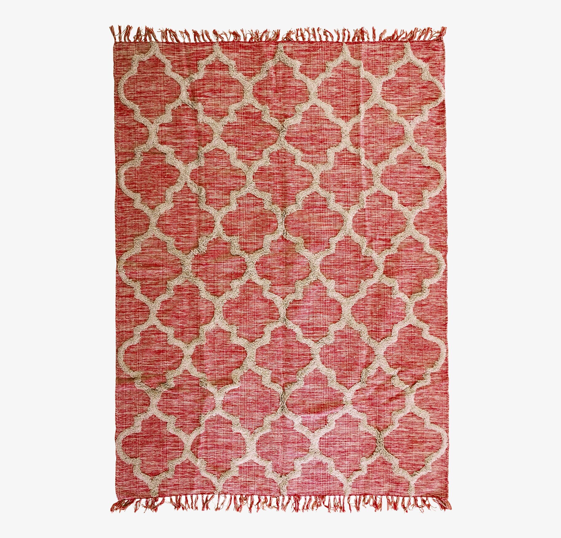 Golvmatta Aubergine från Rice med geometriskt mönster