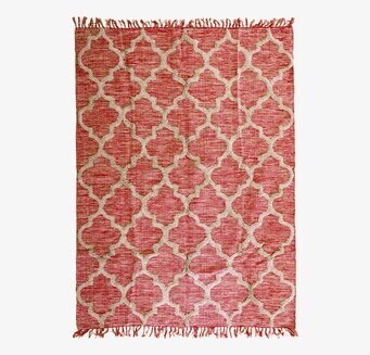 Golvmatta Aubergine från Rice med geometriskt mönster