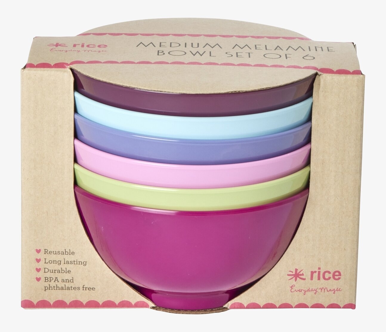 Skål Medium 6-pack - Viva La Vida från Rice i olika färger