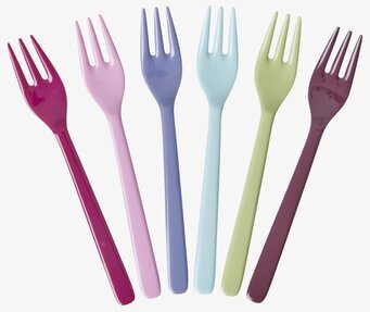 Tårtgaffel 6-pack - Viva La Vida från Rice i olika färger