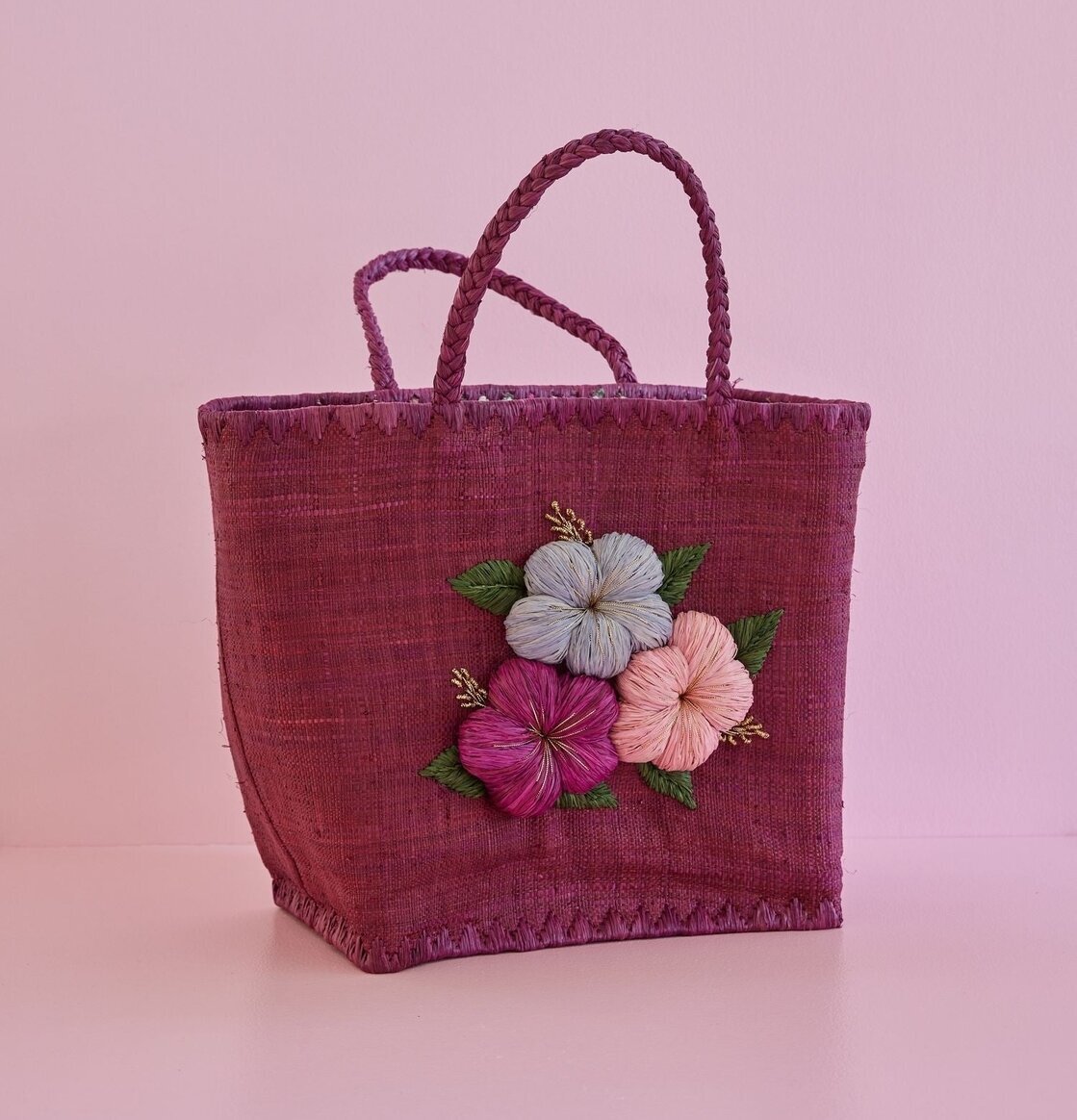 Väska Heavy Flower Embroidery Soft Plum från Rice