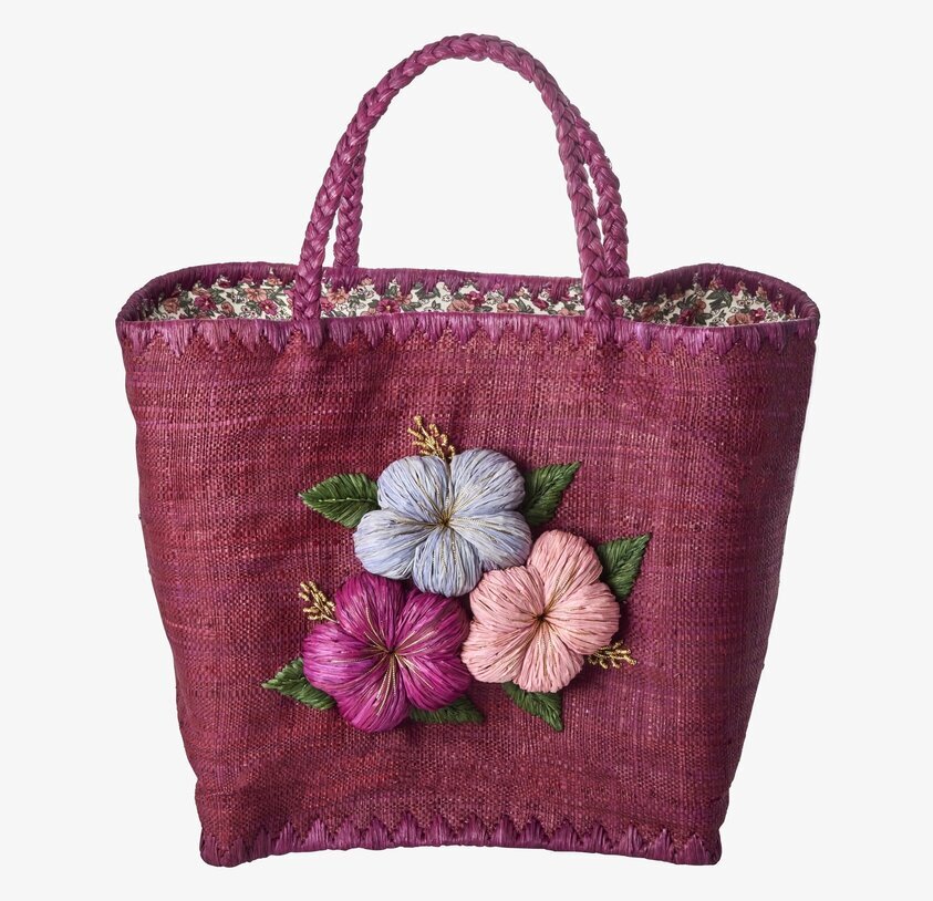 Väska Heavy Flower Embroidery Soft Plum från Rice