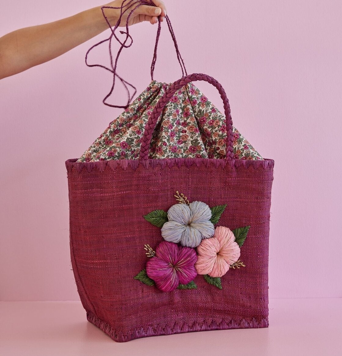 Väska Heavy Flower Embroidery Soft Plum från Rice