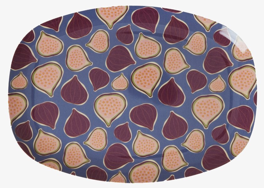 Tallrik Figs In Love Print från Rice med fikonmönster