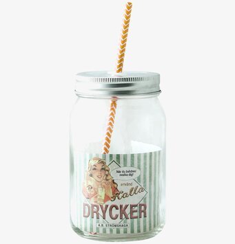 Glasburk M. Lock För Sugrör från Strömshaga med etikett