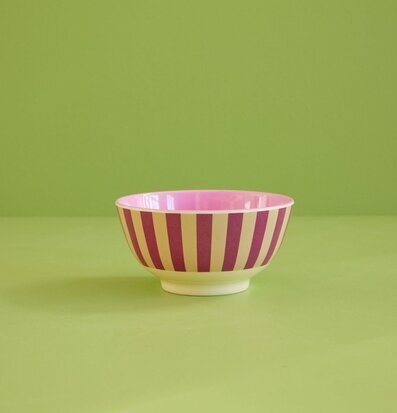 Skål Stripes Print från Rice i lila och krämvita ränder