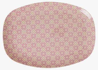 Tallrik Graphic Flower Print från Rice med rosa blommönster
