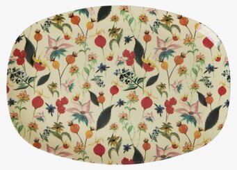 Tallrik Rosebuds Print från Rice med blommönster i melamin