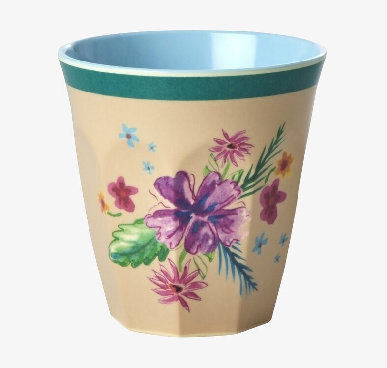Melaminmugg Arda Bloom Print från Rice med blommönster