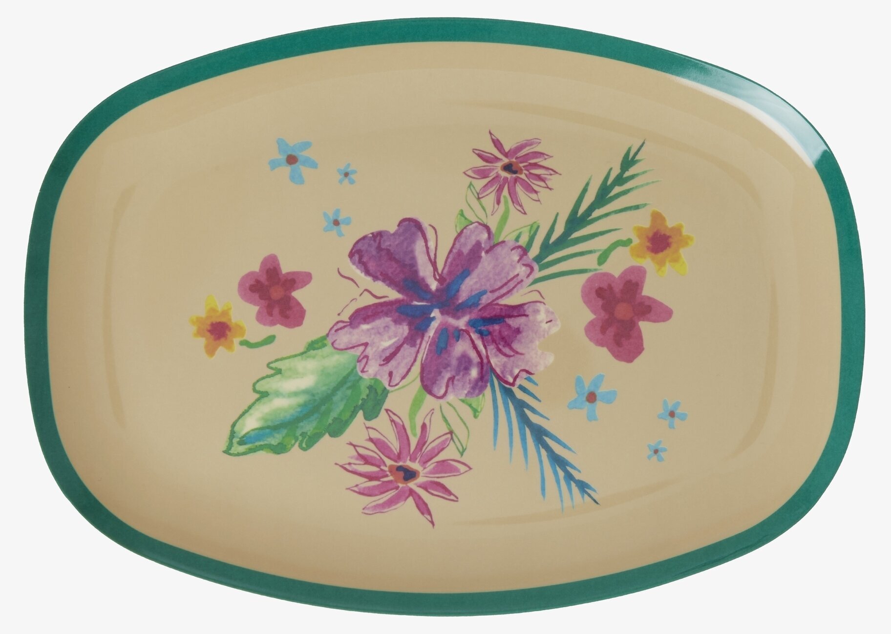 Tallrik Arda Bloom Print från Rice med livfull blomdesign