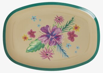 Tallrik Arda Bloom Print från Rice med livfull blomdesign